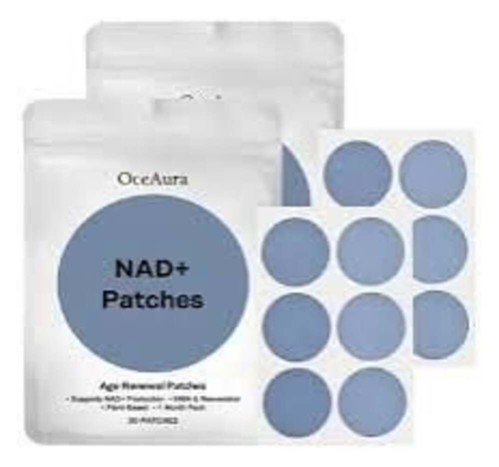2 pack OceAura NAD+ Age Renewal Patches 30-Count NMN & Resveratrol Plant-Based S
